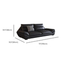 Contemporary Modern Solid Color Scratch-durable/Water Resistant Standard/Single Sofa in Midnight Black, Seats 3/5/4 with 2/1 Pillows