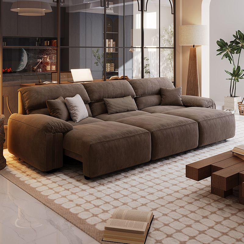 Water Resistant Midnight Black/Ivory/Ecru Solid Color Standard Sofa with 4 Pillows for Seats 2 in a Modern Simple Style