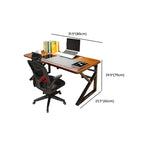 Simple Warp Resistant Mdf Wood Trestle Base Gaming Computer Desk with Wire Management, Free Standing