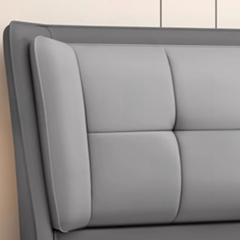 Trendy Wingback Headboard with No Distressing, Piled Tufted Rectangle for Queen/Full Bed, Sponge Upholstery Fill, Standard Height