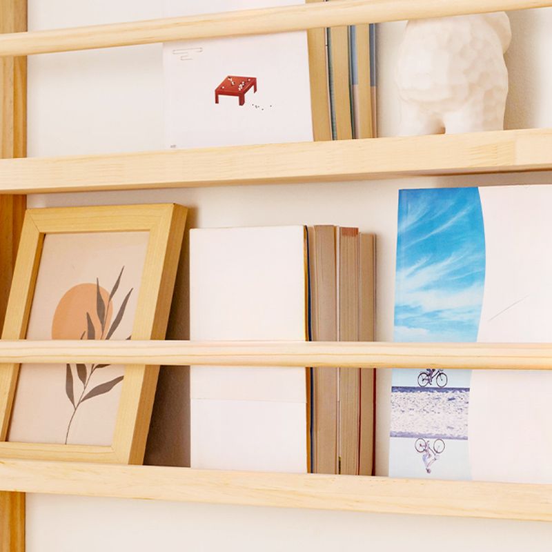 Unfinished Color Vertical Open Display with Open Back, Featuring 6/5/4 Shelves in Natural Wood