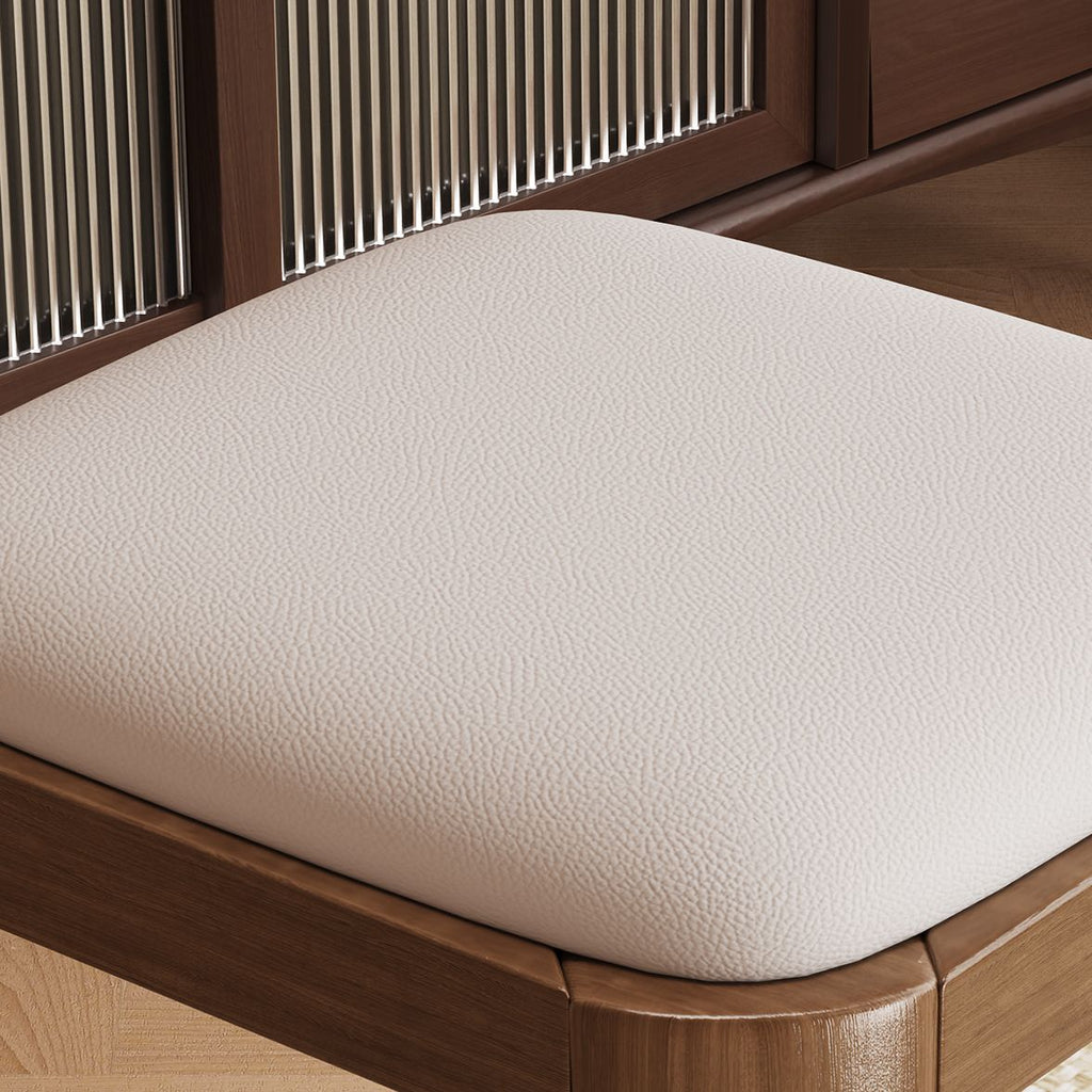 Modish Square Solid Color Standard Ottoman in Pu Leather