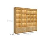 Multi-shelf Modern & Contemporary Style Wood Hutch Cabinet for Living Room
