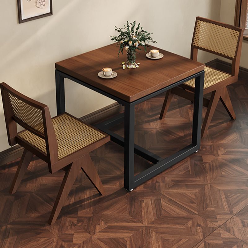 Industrial Rectangle/Square Solid Wood Table with Eased Edges, No Seating, and Assembly Required