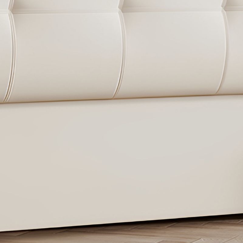 Trendy Wingback Headboard with No Distressing, Piled Tufted Rectangle for Queen/King Bed, Sponge Upholstery Fill, Standard Height