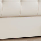 Trendy Wingback Headboard with No Distressing, Piled Tufted Rectangle for Queen/King Bed, Sponge Upholstery Fill, Standard Height