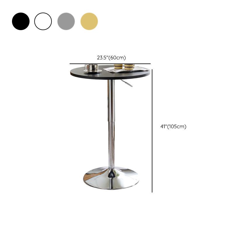 Height-adjustable Circular Pub Table in Ink/Metallic/Butter Color