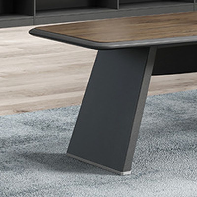 Office Desk with 2 Drawers, Cabinet, Stump Base, Exterior Shelf, Cable Management, Front Splash, and Cooling Hole