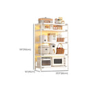 White Modern Standard Baker's Rack with Metal Frame and Manufactured Wood Shelves