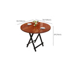 Trendy Folding Circular-shaped Bi-fold Table in Midnight Black/White, Crack Resistant with MDF Wood Top