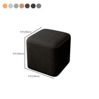 Trendy Square Solid Color Cube Ottoman with Leatherette Upholstery in Dove Grey/Green/Tan