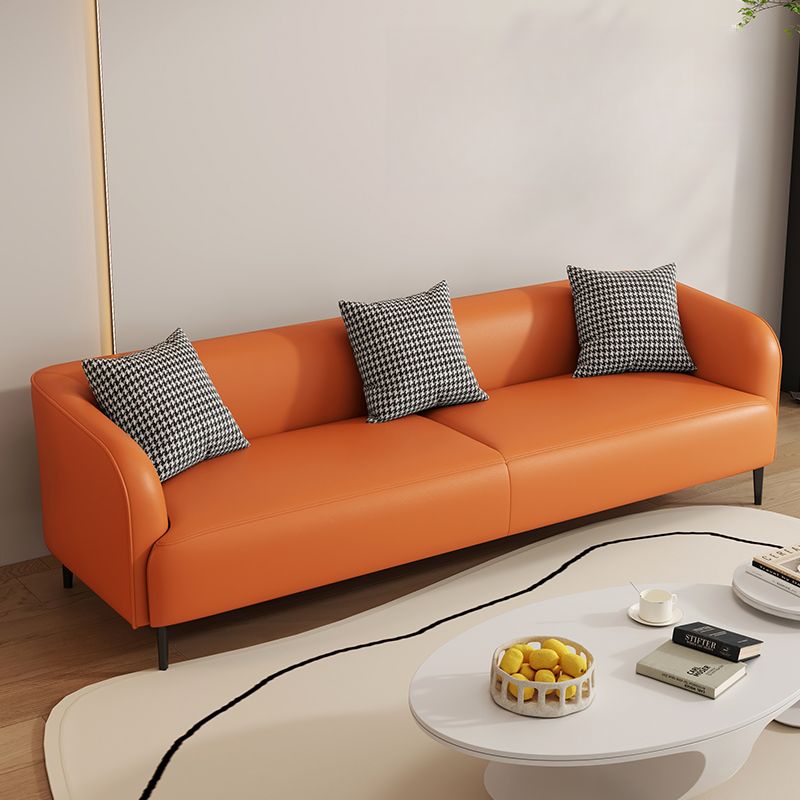Drawing Room Standard Sofa in Pu Leather with Dark Gray/Sage/Amber Color and Armrest