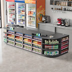 Manufactured Wood Top Reception Desk with Hutch, Cable Management, and Desk Return