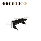 Chalk/Black Rectangular Metal Table with Cable Management and Crack Resistant Twin Support Base, Featuring Rounded Corners