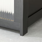 Simplistic Grey Standard Bambusa Display Stand with Cabinet, Shelf and Door