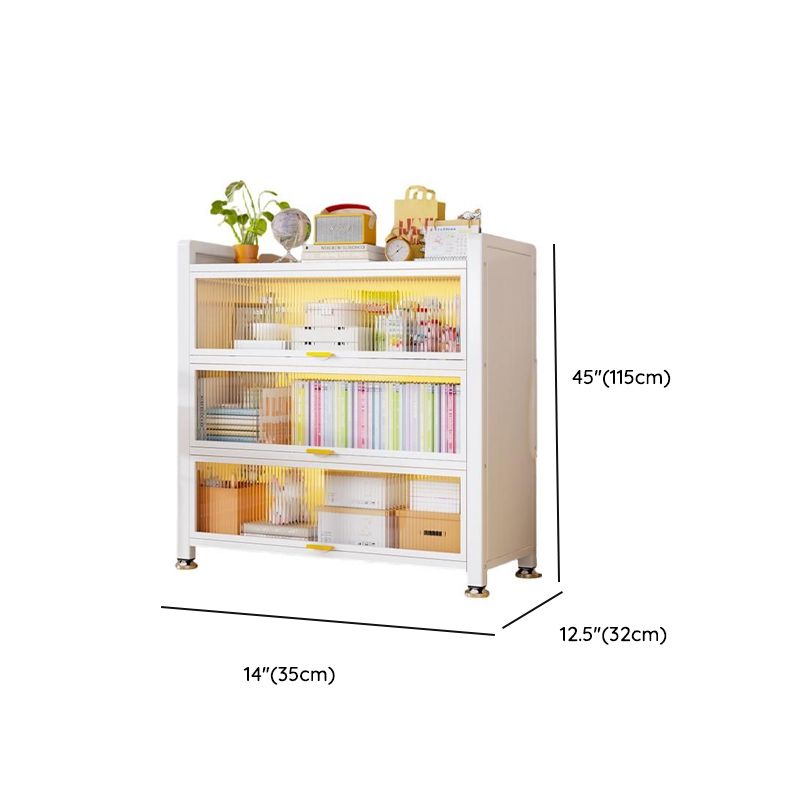 Chalk Organizer Shelf with 5/4 Shelves in Steel, Vertical, Lucite Door, Closed Back