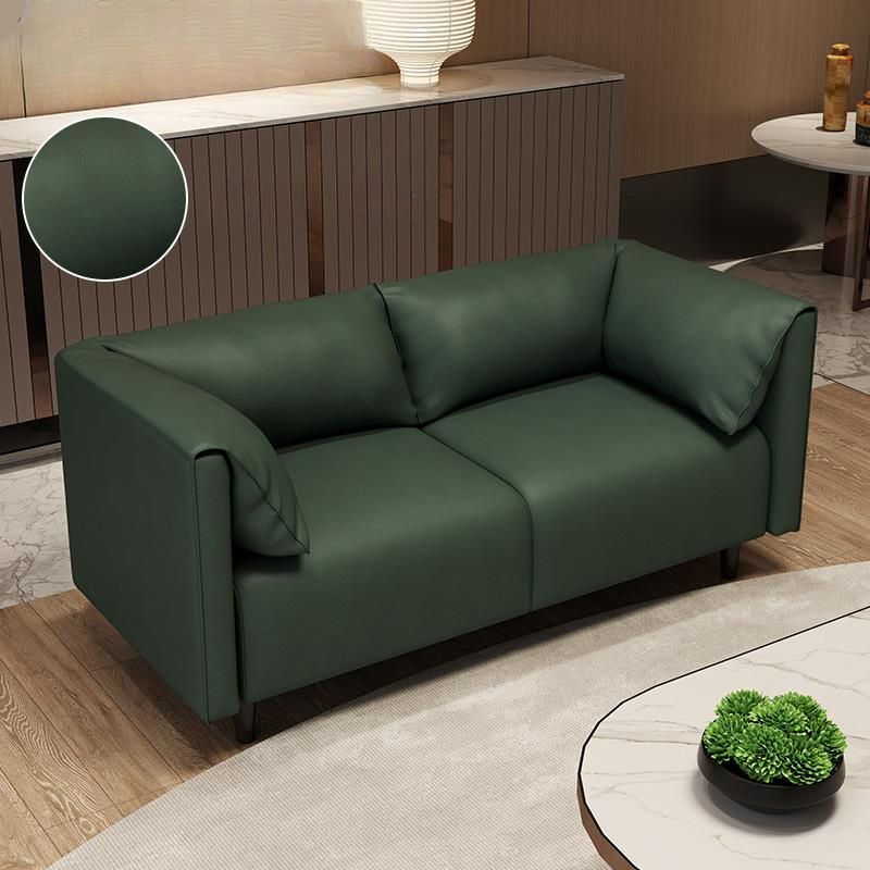 Modish Solid Color Scratch-durable/Water Resistant Loveseat in Gray/Emerald Green/Off-White, 2-seater