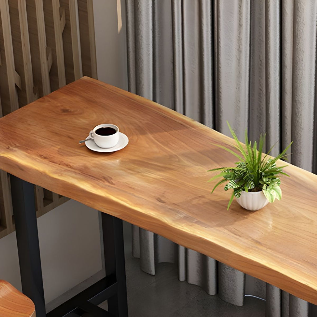 Modern 1/9 Pieces Bar Table Set Rectangle Wood Counter Table with High Stools