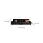 Standard Sofa in Midnight Black Soft-pile Fabric with 3 Pillows