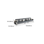 Modish Solid Color Scratch-durable Standard Sofa in Dove Grey with Receptacle Storage, Seats 3 to 5, and Includes 4 Pillows