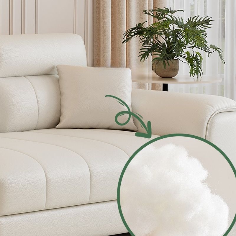 Modish Solid Color Stain Resistant Standard Sofa/Loveseat in Light Gray/White/Light Yellow for 6-Seater/5 Person/4-seater with 2 Pillows