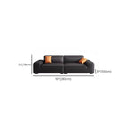 Midnight Black/White Standard Sofa/Loveseat with Armrest for Drawing Room