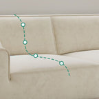 Drawing Room Standard Sofa in Black/Light Gray/Light Brown with Armrest