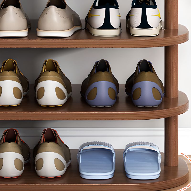 Modern Engineered Wood Shoe Shelf with 6 Tiers and Shelf