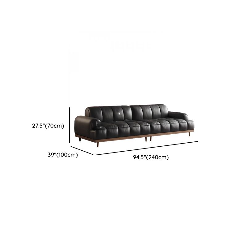 Contemporary Modern Solid Color Water Resistant Standard Sofa in Ink, 2 People