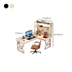L-Shape Steel Desk with Warp Resistant Features and Shelves Included, Twin Support Base, Cable Management, and Rounded Corners