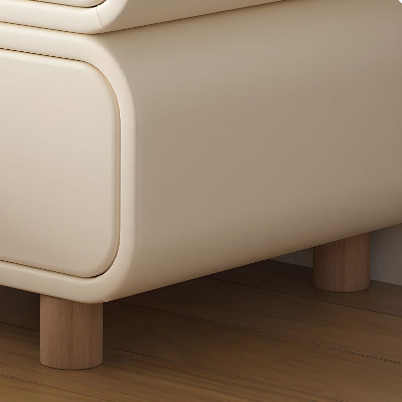 Art Deco Nightstand With Drawer Organization Featuring 2 Drawers and Pleather Countertop with Leg