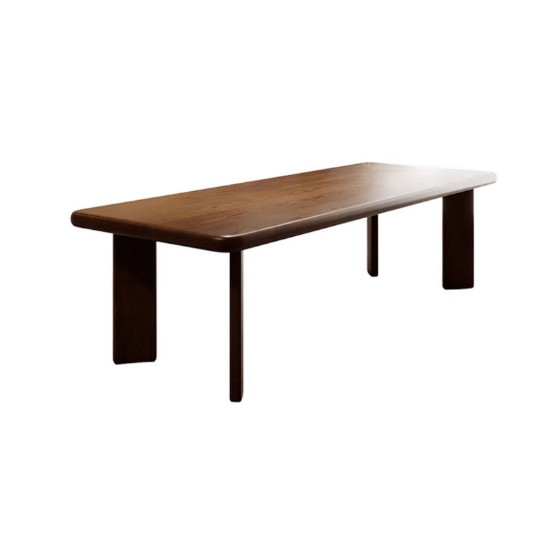 Contemporary Solid Wood Kitchen & Dining Table in Light Brown with Chip Resistant Fixed Legs for 6-person Seat/Seats 10/8 People