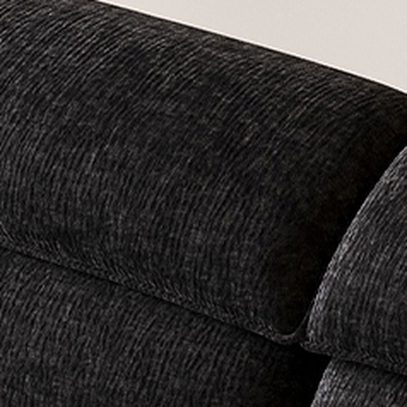Modish Solid Color Water Resistant/Stain Resistant Standard Sofa/Single Sofa in Midnight Black, Seats 5/4/3 with 3/2/1 Pillows