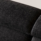 Modish Solid Color Water Resistant/Stain Resistant Standard Sofa/Single Sofa in Midnight Black, Seats 5/4/3 with 3/2/1 Pillows