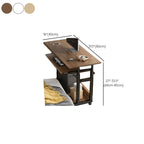 Casual Wood Stand Vertical Adaptable Height Laptop Cart with Wheels