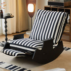 Modish Upholstered Rocking Couch Chair with Scratch-tolerant Padded Recessed Arm