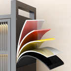 Vertical Steel Shelf Organizer with 6 Shelves and Lucite Door, Closed Back