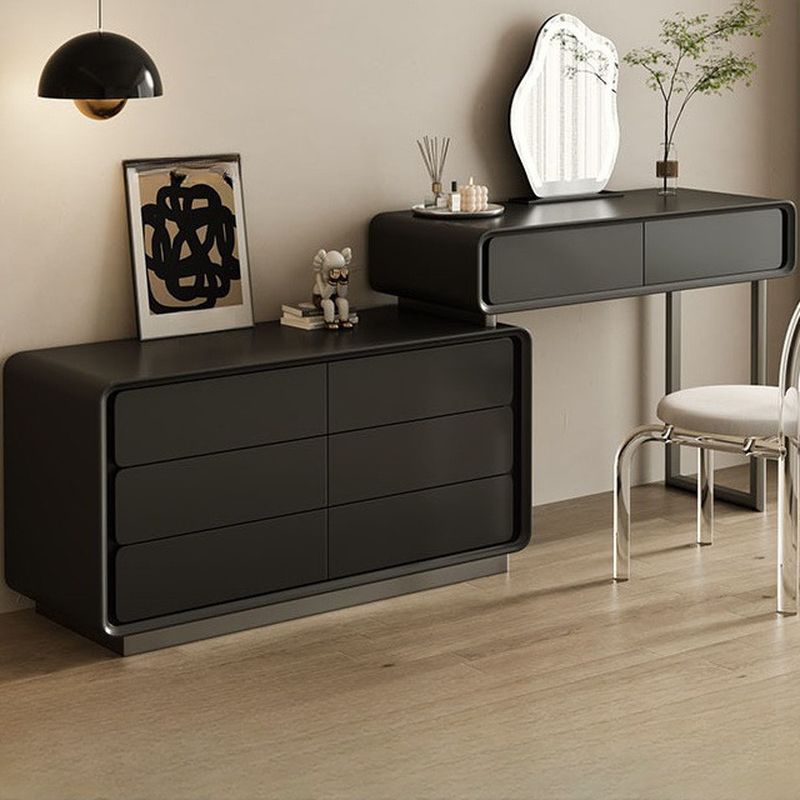 Modish Large Vanity Set with Laminate Table Top, White Chair, 8 Drawers, Light Up Mirror