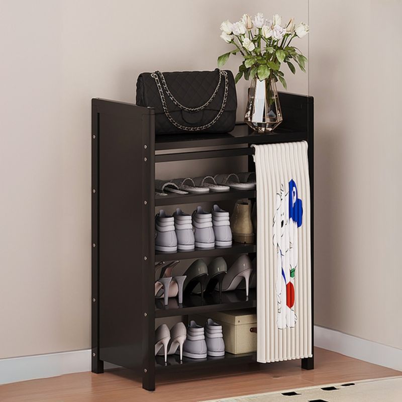 Art Deco Bambusa Rectangle Ink Shoe Rack with 4/7/6 Shelves for 21-30/11-20 Pairs in Drawing Room