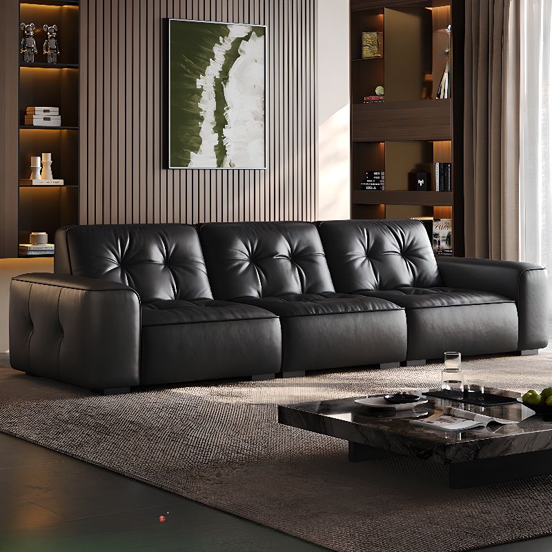 Contemporary Modern Solid Color Water Resistant Standard Sofa in Ink for 3/2 People