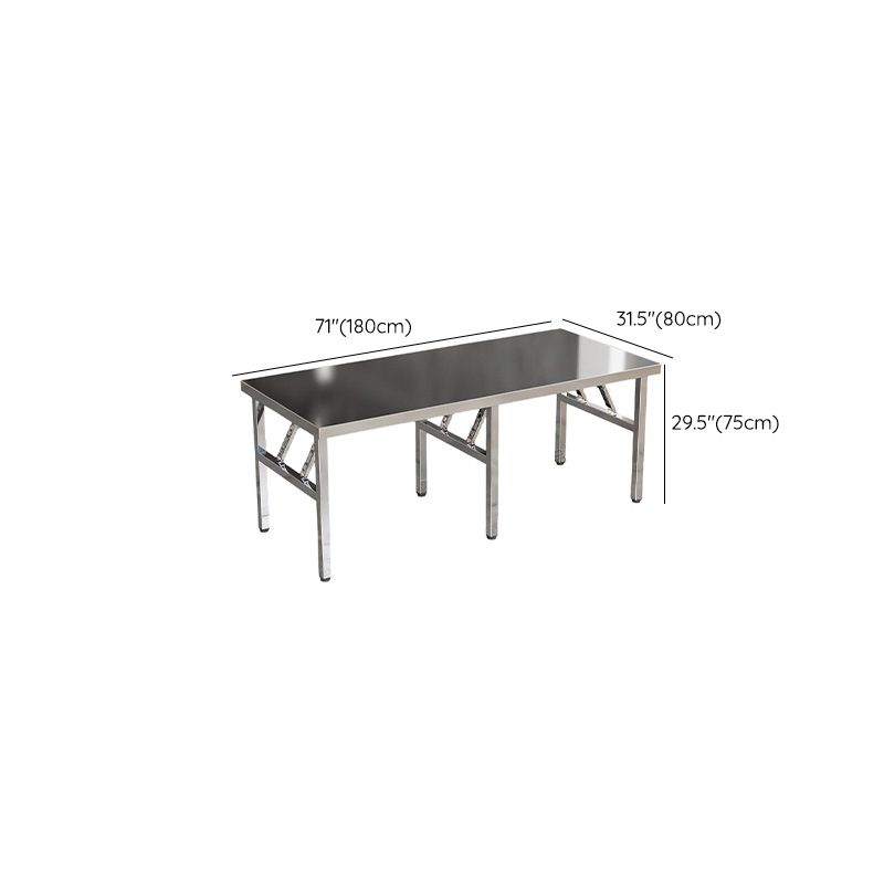 Stainless Steel Trendy Folding Rectangle/Square Foldable Banquet Table, Rust Resistant with Stainless Alloy Top