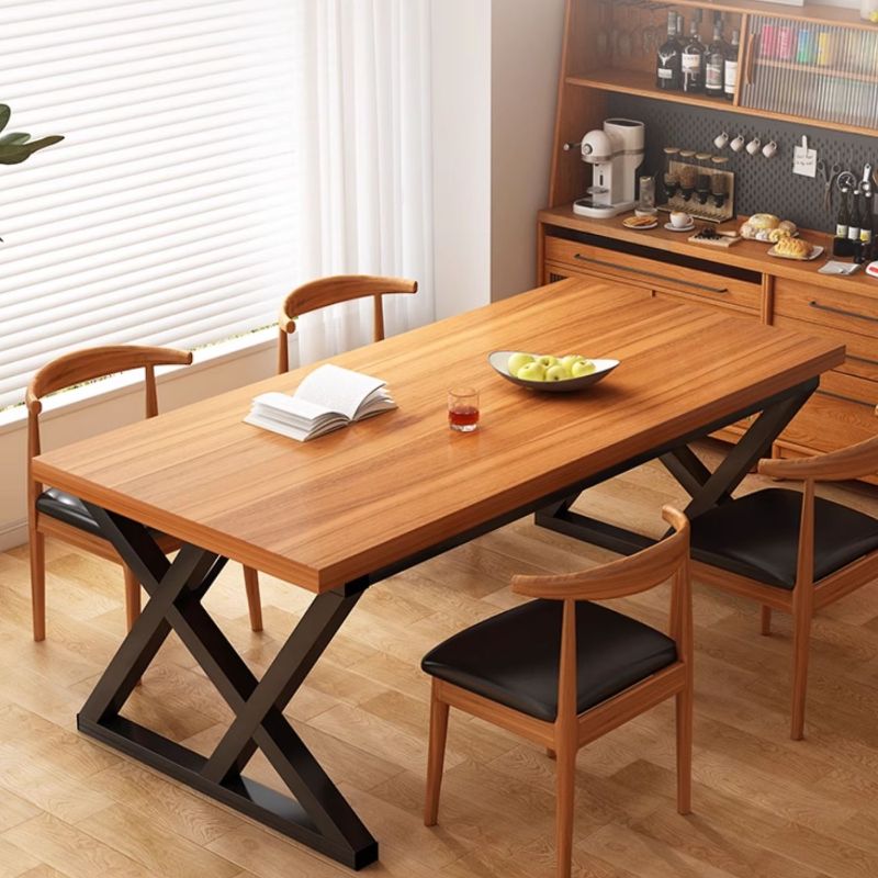 Composite Wood Dining Table with Sleigh Base, Chip Resistant, Seating for 4/6/10-person