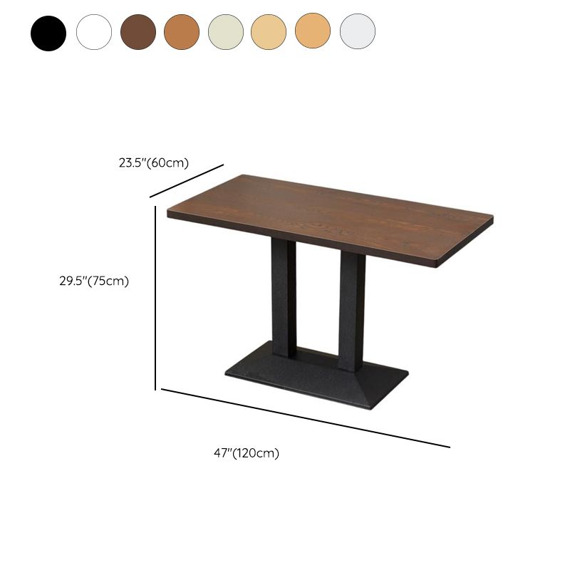 Veneer Dining Table with Pedestal Base, Rainproof Durability, Square Top for 2-seater