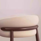 Art Deco Dinette Side Chair with Ventilated Back, Cushion Upholstery, Alloy Legs, and Foot Pads