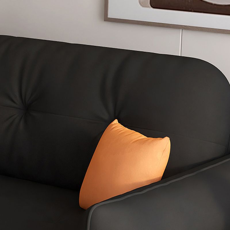 Midnight Black Tufted Back Futon Day Bed with Receptacle Storage