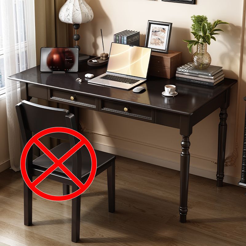 Chalk/Dove Grey/Ink Rectangular Lumber Office Desk with Compartment in a Classic Style