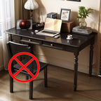 Chalk/Dove Grey/Ink Rectangular Lumber Office Desk with Compartment in a Classic Style