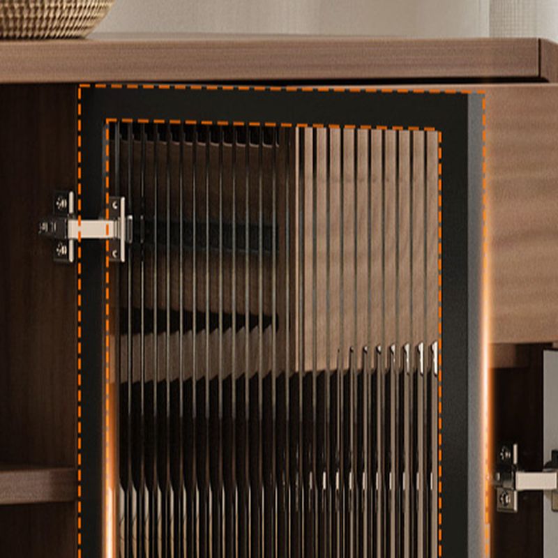 Auburn Art Deco Sideboard with 1/3/2 Drawers, Standard/Narrow Lumber Countertop, Glazed Door, and Flexible Shelf