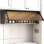 Modern Metal Wall Mount Above Fridge Cabinet with Repository