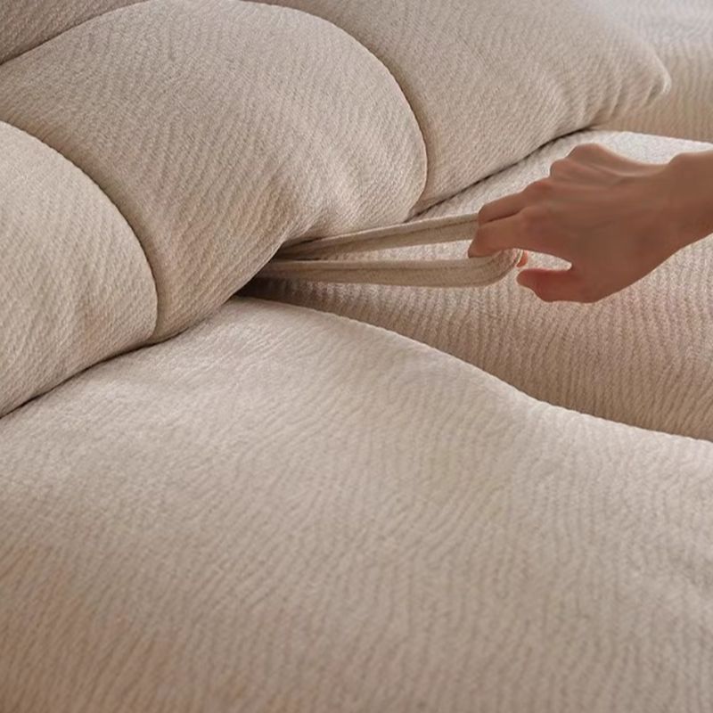 Modish Solid Color Water Resistant Ivory Sofa with Arm, Available as Standard, Loveseat, or Single Sofa, Seats 5, 4, or 3